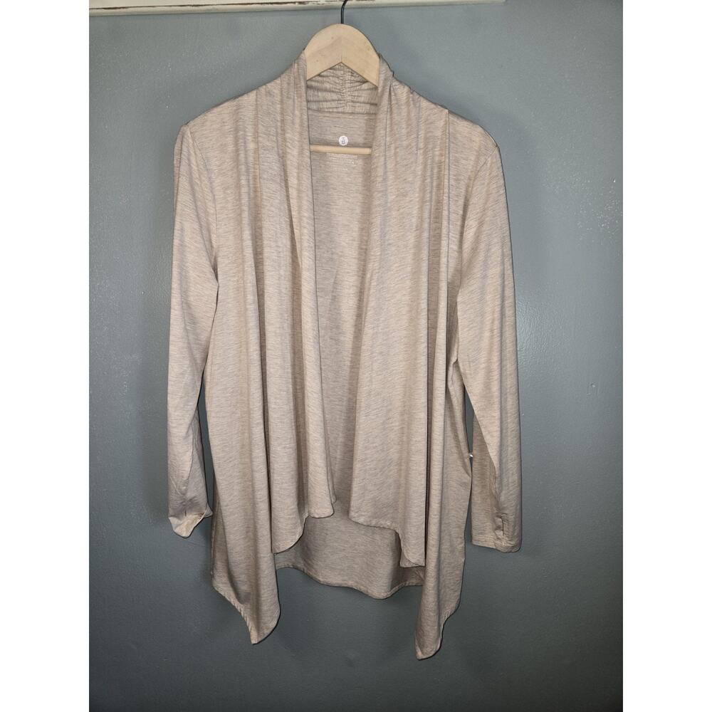 SOLBARI Luxe UPF 50+ Sun Wrap Open Cardigan Bamboo L/XL NWT Beige - Picture 2 of 7